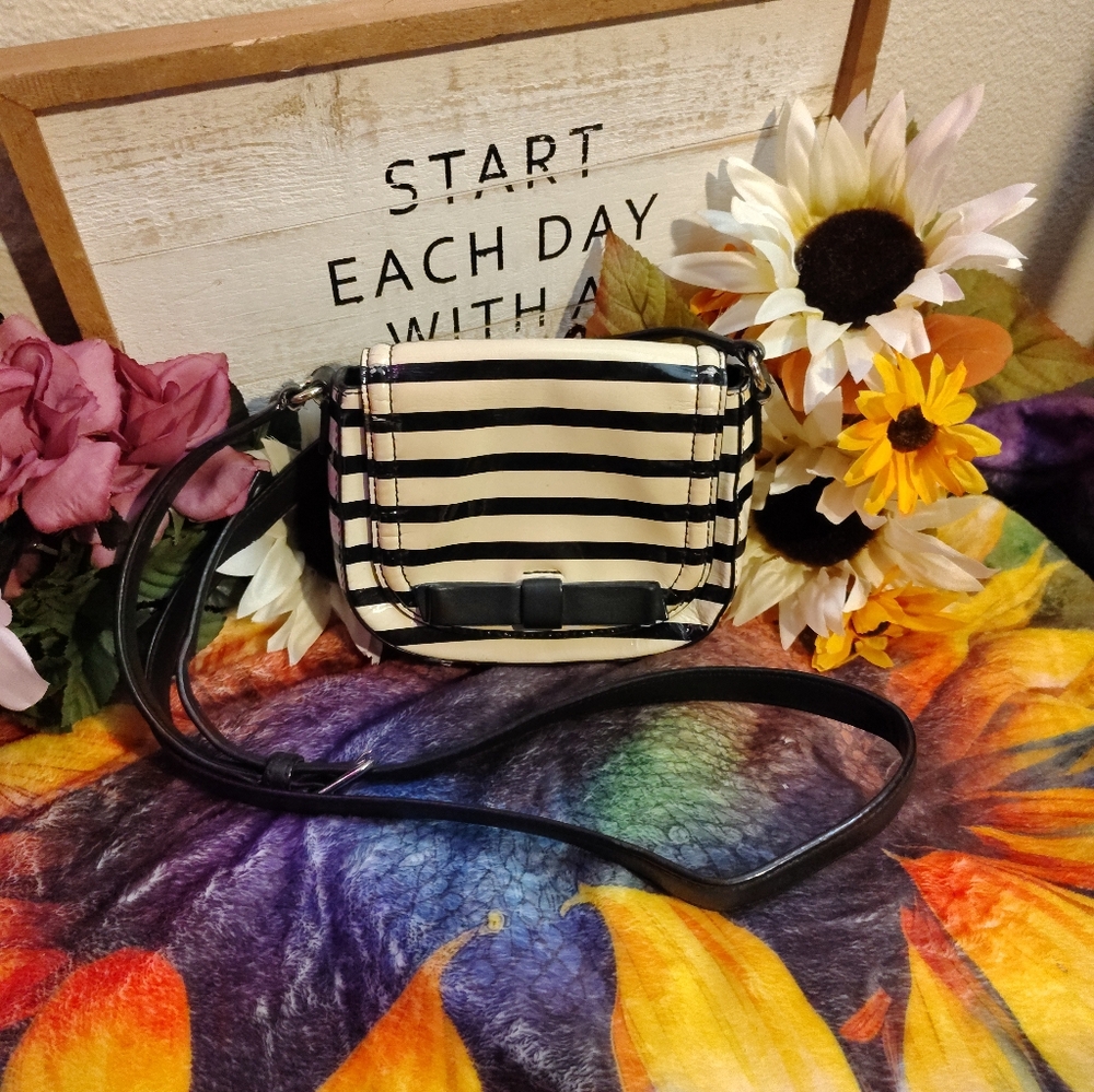 Black And White Striped Kate Spade Purse